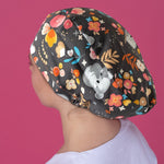 Long Hair Surgical Cap with Elastic Band - Grey Koala