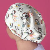 Long Hair Surgical Cap with Elastic Band - Kitty