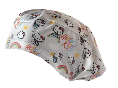 Long Hair Surgical Cap with Elastic Band - Kitty