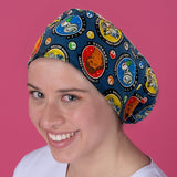 Long Hair Surgical Cap with Elastic Band - Marine Rebel Staff