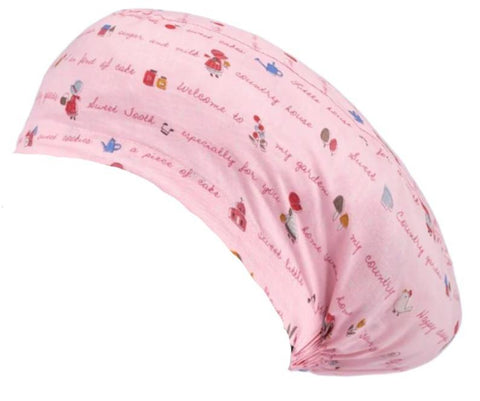 Long Hair Surgical Cap with Elastic Band - Pink Letter