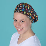 Long Hair Surgical Cap with Elastic Band - Aliens