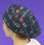 Long Hair Surgical Cap with Elastic Band - Flutter