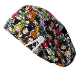 Long Hair Surgical Cap with with Buttons and Elastic Band - Potterheads