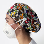 Long Hair Surgical Cap with with Buttons and Elastic Band - Potterheads