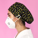 Long Hair Surgical Cap with with Buttons and Elastic Band - Ray