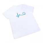 Custom Men's Tight-Fitting Medical T-Shirt White EKG Script