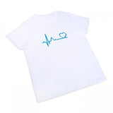 Custom Men's Tight-Fitting Medical T-Shirt White EKG Script