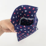 Nurse Pocket Protector Organiser 100% Cotton Navy Blue Hearts