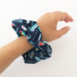 Scrunchie 100% Cotton Soft Elastic Navy Blue Instruments