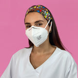 Headband Mask Holder with Buttons 100% Cotton N·U·R·S·E·S