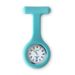 Silicone Nurse Fob Watch Quartz Machinery with Brooch Glow in the Dark Ceil Blue