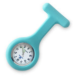 Silicone Nurse Fob Watch Quartz Machinery with Brooch Glow in the Dark Ceil Blue