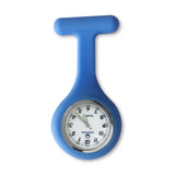 Silicone Nurse Fob Watch Quartz Machinery with Brooch Glow in the Dark Blue