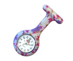 Silicone Nurse Fob Watch Quartz Machinery with Brooch Glow in the Dark Pink Dreams