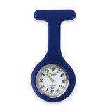 Silicone Nurse Fob Watch Quartz Machinery with Brooch Glow in the Dark Royal Blue