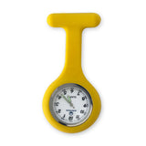 Silicone Nurse Fob Watch Quartz Machinery with Brooch Glow in the Dark Yellow