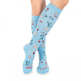 Compression Socks Blue Medical Tools Unisex Nurse Doctor Hospital Work & Travel