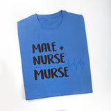 Custom Men's Tight-Fitting Medical T-Shirt Blue Male Nurse