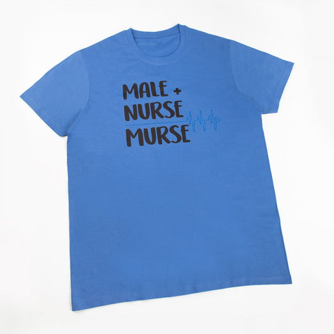 Custom Men's Tight-Fitting Medical T-Shirt Blue Male Nurse Murse