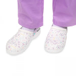 Waterproof Vegan Leather Clogs White Purple