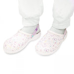 Waterproof Vegan Leather Clogs White Purple