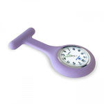 Silicone Nurse Fob Watch Quartz Machinery with Brooch Glow in the Dark Lavender