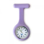 Silicone Nurse Fob Watch Quartz Machinery with Brooch Glow in the Dark Lavender