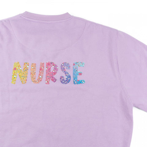 Custom Unisex Medical Healthcare Sustainable Sweatshirt Lavender Nurse