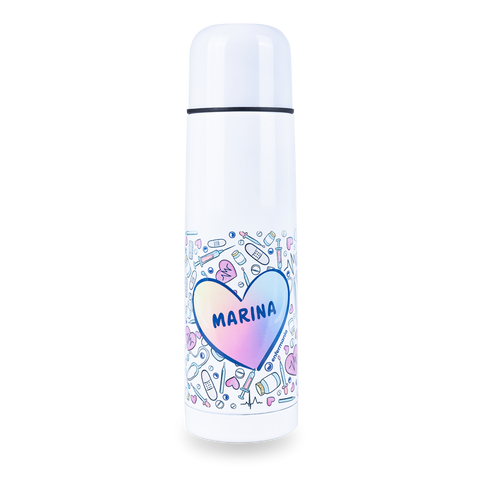 Personalised Custom Name Classic Stainless Steel Thermo Bottle with Cap Colorful 700ml Nurse Doctor Medical Student