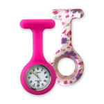 Silicone Nurse Fob Watch Glow in the Dark Fuchsia + Teal Pink Dreams Silicone Extra