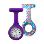 Silicone Nurse Fob Watch Glow in the Dark Violet + Teal Blue Cashmere Silicone Extra