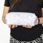 Pen and Pencil Case White Purple