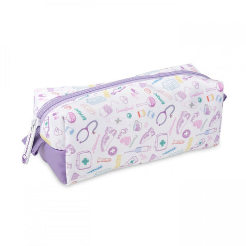 Pen and Pencil Case White Purple