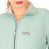 Personalised Custom Name Women Fleece Jacket Sweet Green Design 2