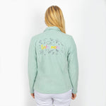 Personalised Custom Name Women Fleece Jacket Sweet Green Design 2