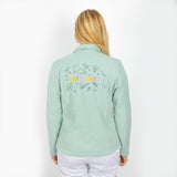 Personalised Custom Name Women Fleece Jacket Sweet Green Design 3