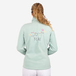 Personalised Custom Name Women Fleece Jacket Sweet Green Design 3