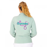 Personalised Custom Name Women Fleece Jacket Sweet Green Design 1