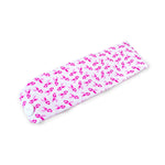 Headband Mask Holder with Buttons 100% Cotton Pink Bow - Breast Cancer