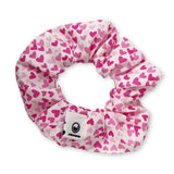 Scrunchie 100% Cotton Soft Elastic Hearts over White