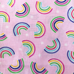 Multipurpose Bag Face Mask Holder Jewellery Keys Pouch 100% Cotton Pink Rainbow