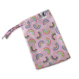 Multipurpose Bag Face Mask Holder Jewellery Keys Pouch 100% Cotton Pink Rainbow