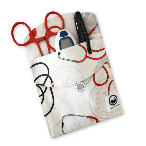 Nurse Pocket Protector Organiser 100% Cotton Stethoscope Printed