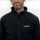 Personalised Custom Name Men Fleece Jacket Black Design 1 Polar Healthcare Work Uniform