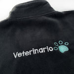 Personalised Custom Name Men Fleece Jacket Black Design 1 Veterinario