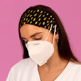 Headband Mask Holder with Buttons 100% Cotton Ray