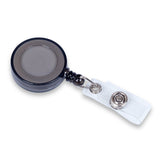 Retractable Clip with Metal Clip & Push-Button for ID Badge, Keys, Scissors Grey