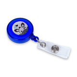 Retractable Clip with Metal Clip & Push-Button for ID Badge, Keys, Scissors Blue