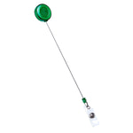 Retractable Clip with Metal Clip & Push-Button for ID Badge, Keys, Scissors Green